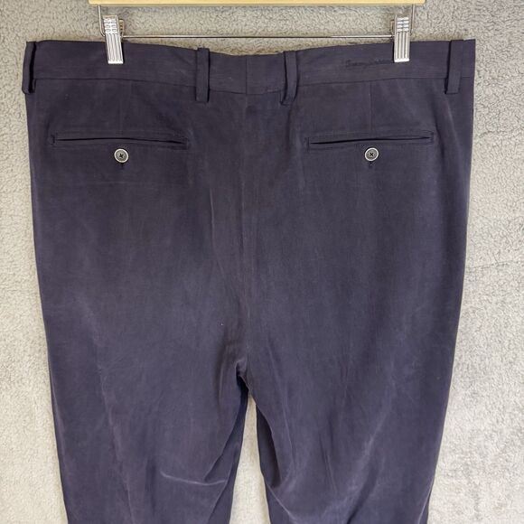 S Tommy Bahama Pants Men's 38x30 Blue Silk Blend Flat Front Beach Chino‎ - Picture 8 of 10